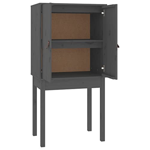 Generico kangqiling 821746 Anrichte grau 60 x 40 x 120 cm Kiefer Massivholz grau von Generico