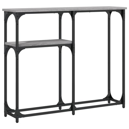 Generico kangqiling Konsolentisch grau Sonoma 90 x 22,5 x 75 cm Mehrschichtiges Holz, grau, 834093 von Generico
