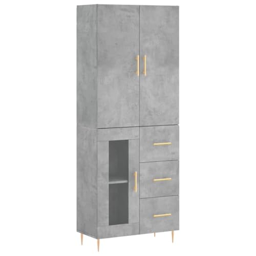 Generico kangqiling Sideboard Betongrau 69,5 x 34 x 180 cm aus mehrschichtigem Holz, grau, 3195951 von Generico