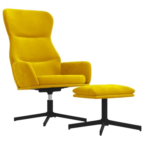 Genérico wenjingqi 3097491 Relaxsessel mit Fußstütze, Samt, Senfgelb von Genérico
