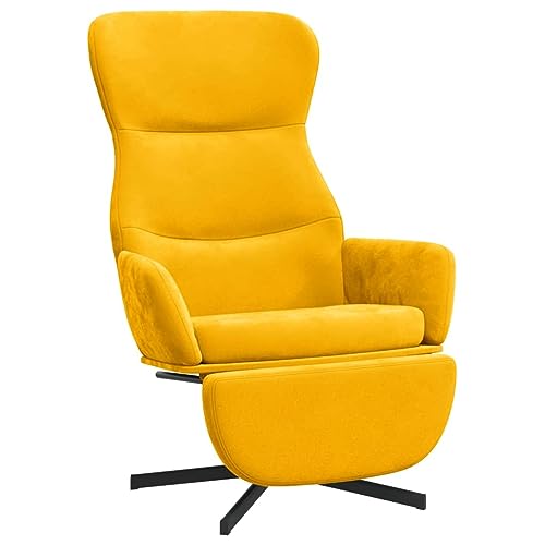 Genérico wenjingqi 3097502 Relaxsessel mit Fußstütze, Samt, Senfgelb von Genérico
