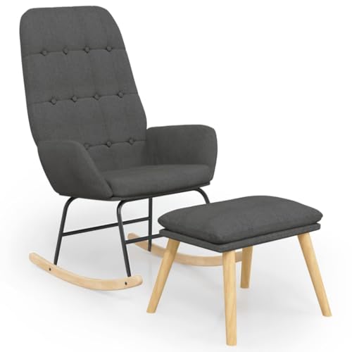 Genérico wenjingqi 3097705 Schaukelstuhl mit Hocker, Stoff, dunkelgrau Genérico wenjingqi 3097705 Schaukelstuhl mit Hocker, Stoff, dunkelgrau von Genérico