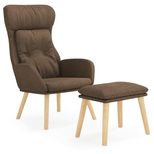 Genérico wenjingqi 3097753 Relaxsessel mit Hocker, Stoff, braun von Genérico