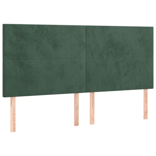 Genérico wenjingqi 3116121 Kopfteil, 4 Stück, Samt, Dunkelgrün, 100 x 5 x 78/88 cm von Genérico