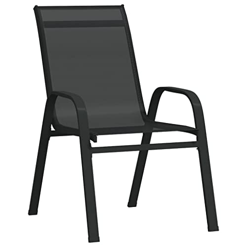 Genérico wenjingqi 318780 Stapelbare Gartenstühle, 4 Stück, Textilene, Schwarz von Genérico