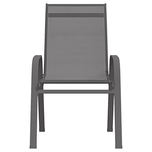 Genérico wenjingqi 318784 Stapelbare Gartenstühle, 6 Stück, Textilene, Grau Genérico wenjingqi 318784 Stapelbare Gartenstühle, 6 Stück, Textilene, Grau von Genérico