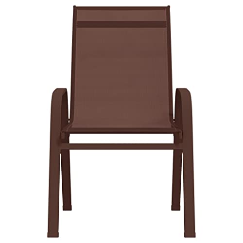 Genérico wenjingqi 318785 Stapelbare Gartenstühle, Textilene, 6 Stück, Braun von Genérico