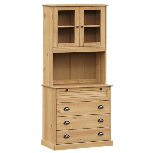 Genérico wenjingqi 3200583 Hohe Kommode aus massivem Kiefernholz, 80 x 40 x 176 cm von Genérico