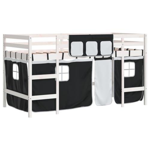Genérico wenjingqi 3206958 Hochbett für Kinder mit Vorhängen, Kiefernholz, Schwarz, 80 x 200 cm Genérico wenjingqi 3206958 Hochbett für Kinder mit Vorhängen, Kiefernholz, Schwarz, 80 x 200 cm von Genérico