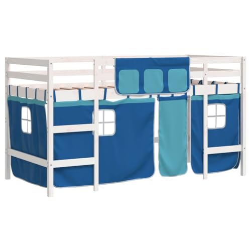 Genérico wenjingqi 3206959 Hochbett für Kinder mit Vorhängen, Kiefernholz, Blau, 80 x 200 cm Genérico wenjingqi 3206959 Hochbett für Kinder mit Vorhängen, Kiefernholz, Blau, 80 x 200 cm von Genérico