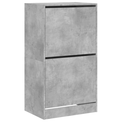 Genérico wenjingqi 3214388 Schuhschrank, 2 Schubladen, Betongrau, 60 x 42 x 108 cm von Genérico