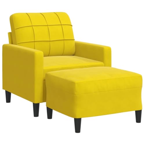 Genérico wenjingqi 3278263 Sessel mit Hocker, Samt, Gelb, 60 cm von Genérico