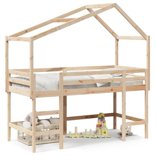 Genérico wenjingqi 3282074 Hochbett mit Leiter und Decke aus massivem Kiefernholz, 90 x 190 cm Genérico wenjingqi 3282074 Hochbett mit Leiter und Decke aus massivem Kiefernholz, 90 x 190 cm von Genérico