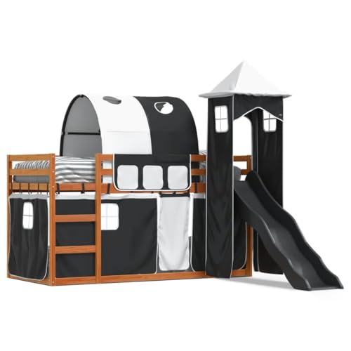 Genérico wenjingqi 3284167 Etagenbett mit Rutsche und Vorhänge, Schwarz, 90 x 200 cm Genérico wenjingqi 3284167 Etagenbett mit Rutsche und Vorhänge, Schwarz, 90 x 200 cm von Genérico