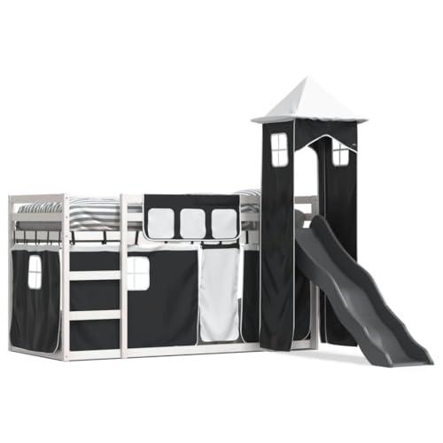 Genérico wenjingqi 3284191 Etagenbett mit Rutsche und Vorhänge, Schwarz, 90 x 200 cm Genérico wenjingqi 3284191 Etagenbett mit Rutsche und Vorhänge, Schwarz, 90 x 200 cm von Genérico