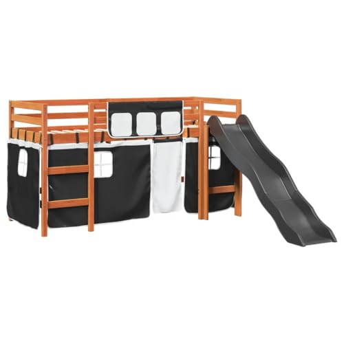 Genérico wenjingqi 3309071 Hochbett für Kinder mit Vorhängen, Kiefernholz, Schwarz, 80 x 200 cm Genérico wenjingqi 3309071 Hochbett für Kinder mit Vorhängen, Kiefernholz, Schwarz, 80 x 200 cm von Genérico
