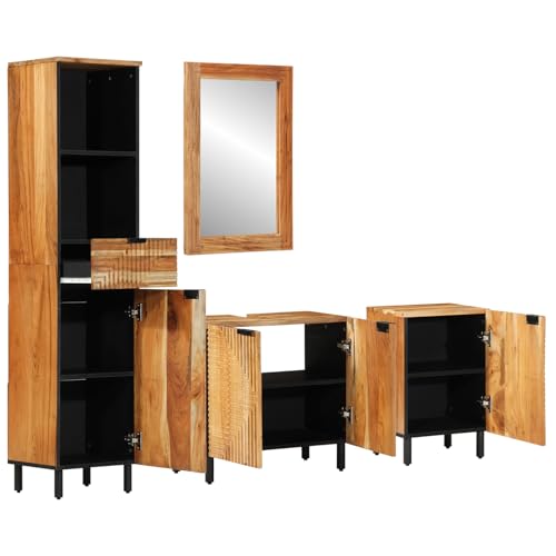 Genérico wenjingqi 3310014 Badezimmermöbel-Set aus massivem Holz, Akazie, Braun, 4-teilig Genérico wenjingqi 3310014 Badezimmermöbel-Set aus massivem Holz, Akazie, Braun, 4-teilig von Genérico