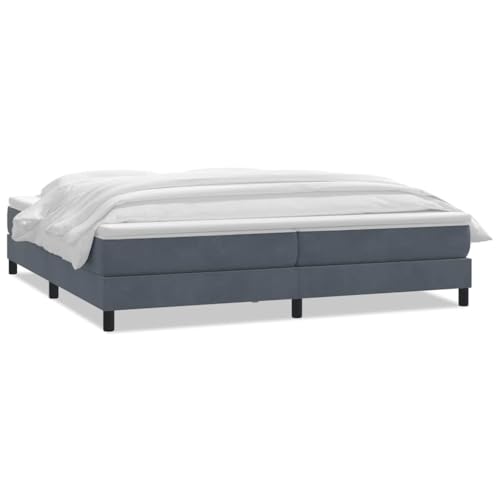 Genérico wenjingqi 3315988 Boxspringbett mit Matratze, Samt, Dunkelgrau, 200 x 220 cm von Genérico
