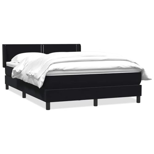 Genérico wenjingqi 3318035 Boxspringbett mit Matratze, Samt, Schwarz, 160 x 210 cm von Genérico