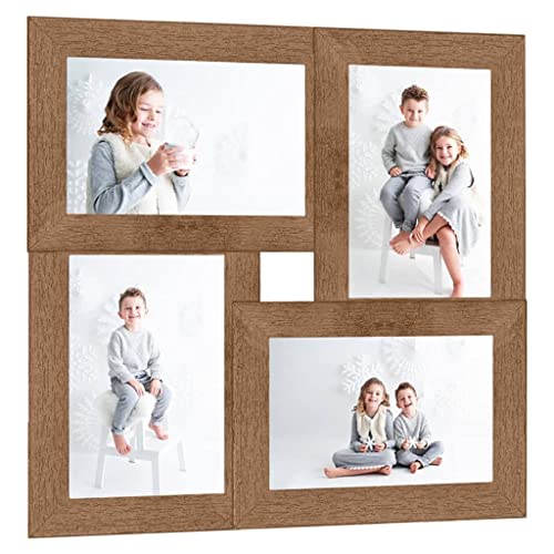 Genérico wenjingqi-332769 Bilderrahmen Collage für 4 x (13 x 18 cm), hellbraun, MDF von Genérico