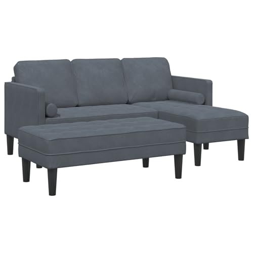 Genérico wenjingqi 3329265 Gartensofa mit Bank und Kissen aus Samt, dunkelgrau Genérico wenjingqi 3329265 Gartensofa mit Bank und Kissen aus Samt, dunkelgrau von Genérico