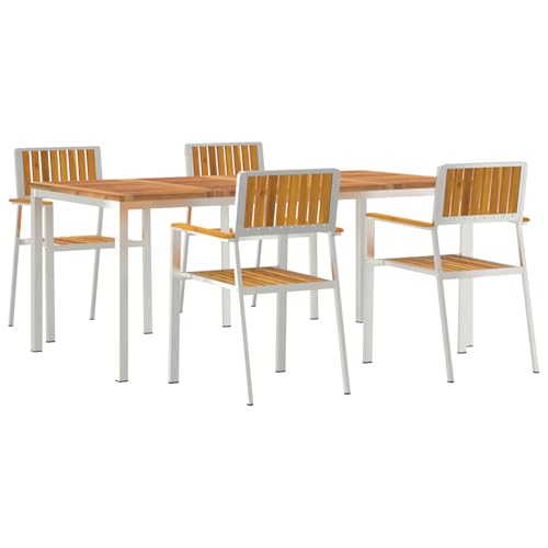 Genérico wenjingqi 3334793 Gartenmöbel-Set aus massivem Akazienholz, 5-teilig von Genérico