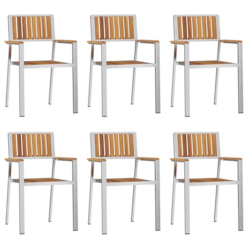 Genérico wenjingqi 3334851 Gartenstühle, stapelbar, 6 Stück, 54,5 x 56 x 87 cm, massives Akazienholz Genérico wenjingqi 3334851 Gartenstühle, stapelbar, 6 Stück, 54,5 x 56 x 87 cm, massives Akazienholz von Genérico