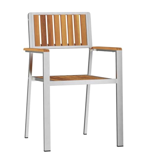 Genérico wenjingqi 3334852 Gartenstühle, stapelbar, 8 Stück, 54,5 x 56 x 87 cm, massives Akazienholz von Genérico