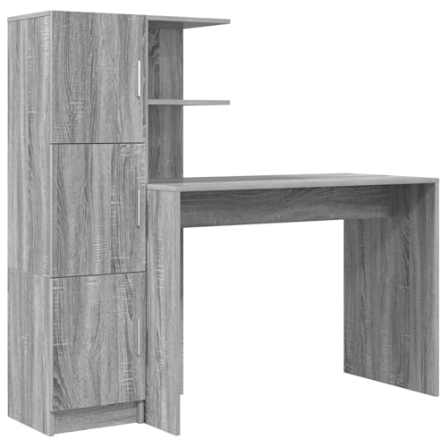 Genérico wenjingqi 3337294 Schreibtisch mit Aufbewahrung, Sonoma-Grau, Holz Genérico wenjingqi 3337294 Schreibtisch mit Aufbewahrung, Sonoma-Grau, Holz von Genérico