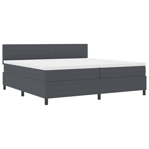 Genérico wenjingqi 3337616 Bett mit Federkernmatratze und LED-Matratze, Dunkelgrau, 200 x 200 cm, Corduroy-Stoff von Genérico