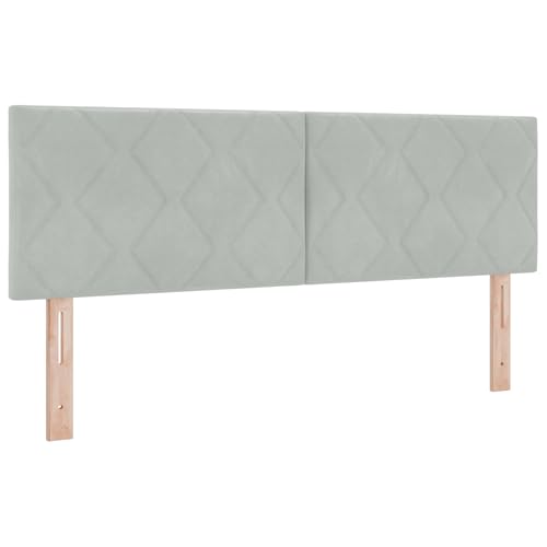 Genérico wenjingqi 3338233 LED-Kopfteil, Hellgrau, 2er-Set, Holz, 160 cm von Genérico