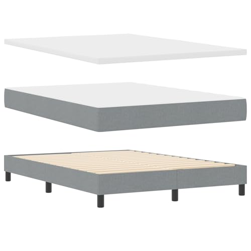 Genérico wenjingqi 3340087 Boxspringbett mit Matratze, Stoff, Hellgrau, 140 x 200 cm von Genérico