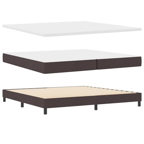 Genérico wenjingqi 3340111 Boxspringbett mit Matratze, Stoff, dunkelbraun, 200 x 200 cm von Genérico