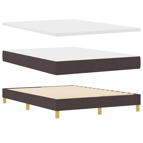 Genérico wenjingqi 3340209 Boxspringbett mit Matratze, Stoff, dunkelbraun, 140 x 190 cm von Genérico