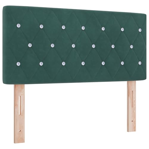 Genérico wenjingqi 3340319 Boxspringbett mit Matratze, Samt, Dunkelgrün, 90 x 200 cm von Genérico