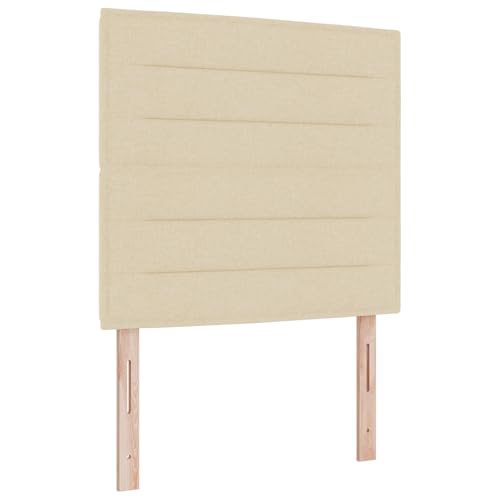 Genérico wenjingqi 3340485 Boxspringbett mit Matratze, cremefarben, 90 x 200 cm, Stoff von Genérico