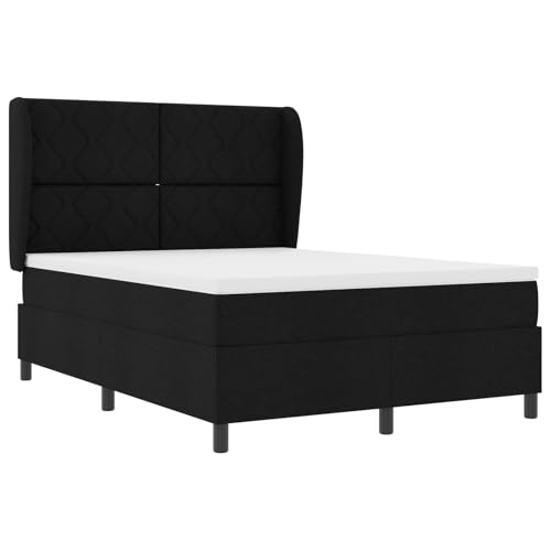 Genérico wenjingqi 3340622 Boxspringbett mit Matratze, Stoff, Schwarz, 140 x 190 cm von Genérico