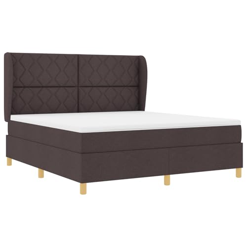 Genérico wenjingqi 3340833 Boxspringbett mit Matratze, Stoff, dunkelbraun, 180 x 200 cm von Genérico