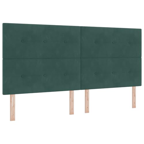 Genérico wenjingqi 3340949 Boxspringbett mit Matratze, Samt, Dunkelgrün, 200 x 200 cm von Genérico
