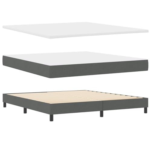 Genérico wenjingqi 3341056 Boxspringbett mit Matratze, Dunkelgrau, 180 x 200 cm, Stoff von Genérico