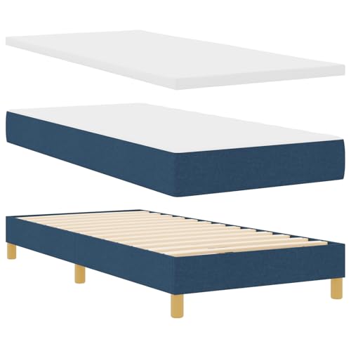 Genérico wenjingqi 3341278 Bett mit Federkernmatratze in Blau, 90 x 200 cm, Stoff von Genérico
