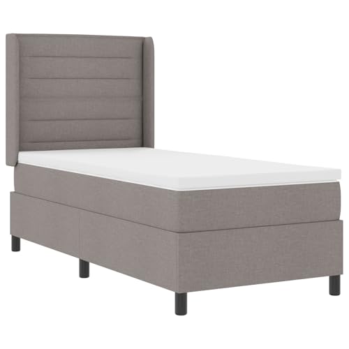 Genérico wenjingqi 3341557 Boxspringbett mit Matratze, Taupe, 90 x 190 cm, Stoff von Genérico