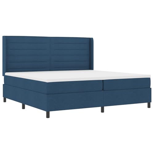 Genérico wenjingqi 3341608 Boxspringbett mit Matratze, Stoff, Blau, 200 x 200 cm von Genérico