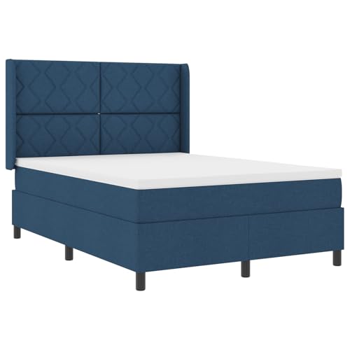 Genérico wenjingqi 3341713 Boxspringbett mit Matratze, Stoff, Blau, 140 x 200 cm von Genérico