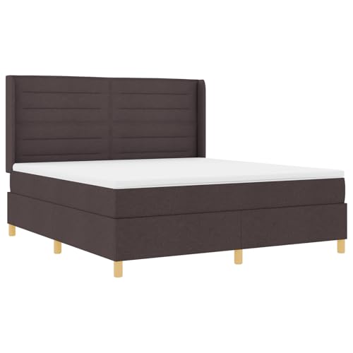 Genérico wenjingqi 3341787 Boxspringbett mit Matratze, Stoff, dunkelbraun, 180 x 200 cm von Genérico