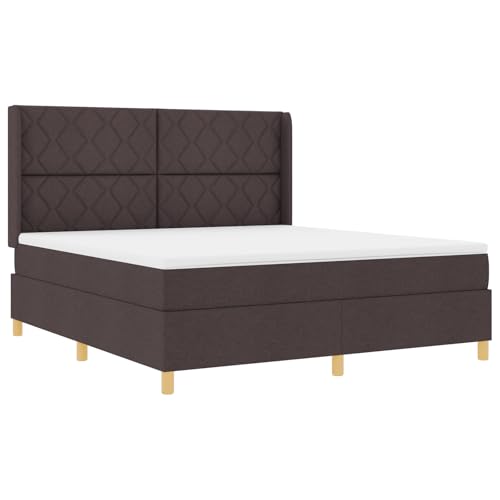 Genérico wenjingqi 3341913 Boxspringbett mit Matratze, Stoff, dunkelbraun, 180 x 200 cm von Genérico