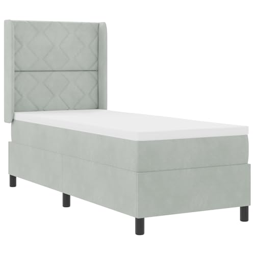 Genérico wenjingqi 3342032 Bett mit Lattenrost und Matratze, Hellgrau, 80 x 200 cm von Genérico