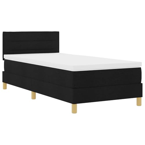 Genérico wenjingqi 3342340 Bett mit Lattenrost und LED-Matratze, Schwarz, 100 x 200 cm, Stoff von Genérico