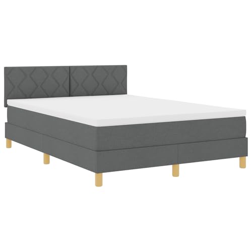 Genérico wenjingqi 3342514 Boxspringbett mit Matratze und LED, Dunkelgrau, 140 x 190 cm, Stoff Genérico wenjingqi 3342514 Boxspringbett mit Matratze und LED, Dunkelgrau, 140 x 190 cm, Stoff von Genérico