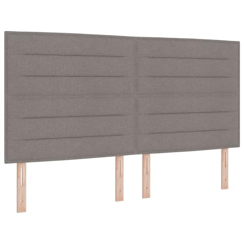 Genérico wenjingqi 3343044 Boxspringbett mit Matratze und LED, Taupe, 180 x 200 cm, Stoff von Genérico